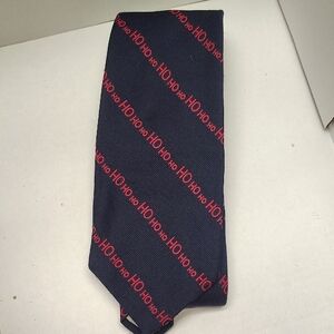 Festive Navy and Red Holiday Tie
